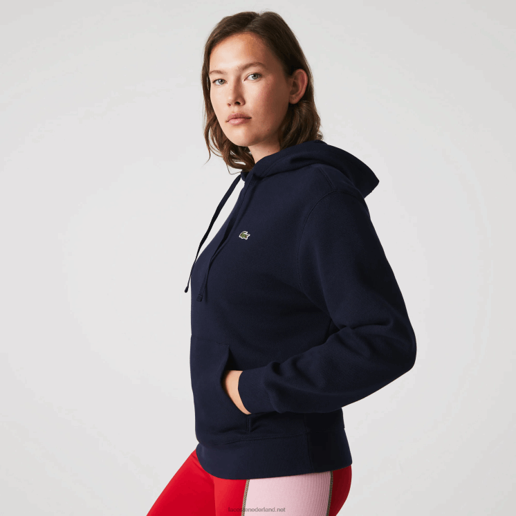 Lacoste losvallend sweatshirt van een katoenmix met capuchon 0828H2527 marineblauw 166 vrouwen