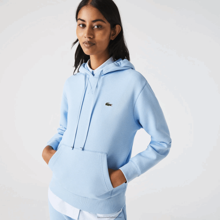Lacoste losvallend sweatshirt van een katoenmix met capuchon 0828H2528 blauwe hbp vrouwen