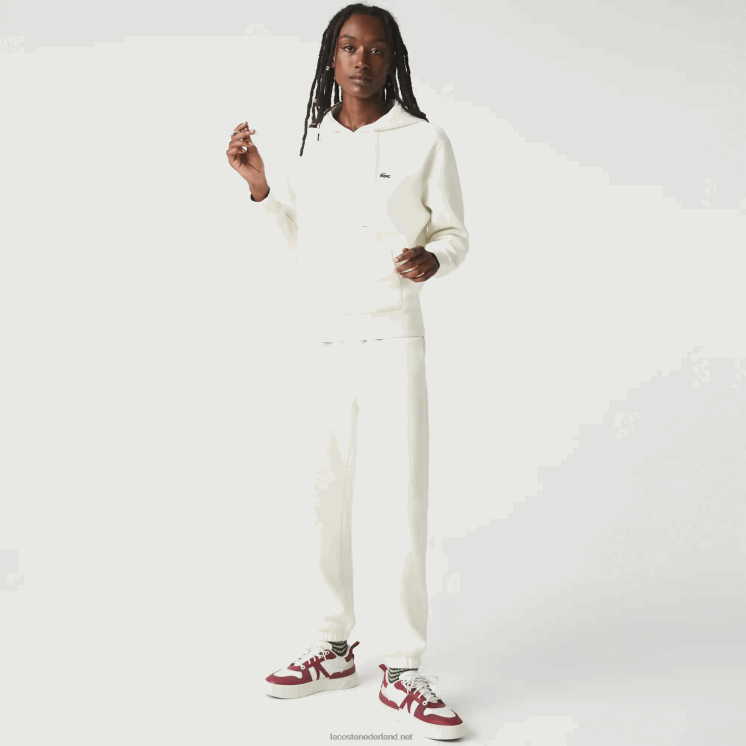 Lacoste losvallend sweatshirt van een katoenmix met capuchon 0828H2529 wit 70v vrouwen