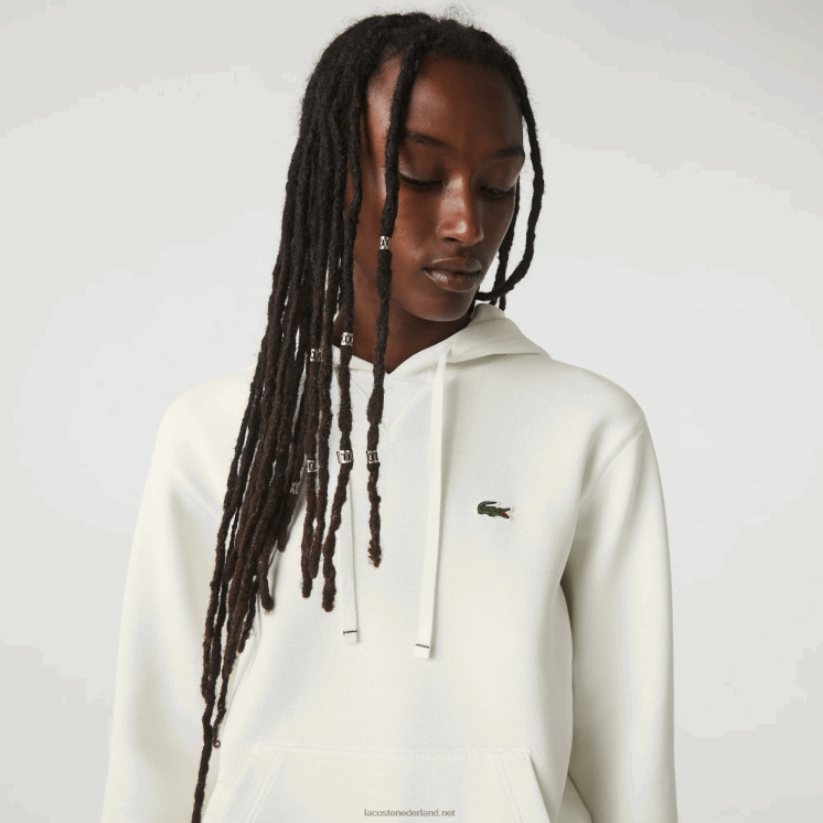 Lacoste losvallend sweatshirt van een katoenmix met capuchon 0828H2529 wit 70v vrouwen