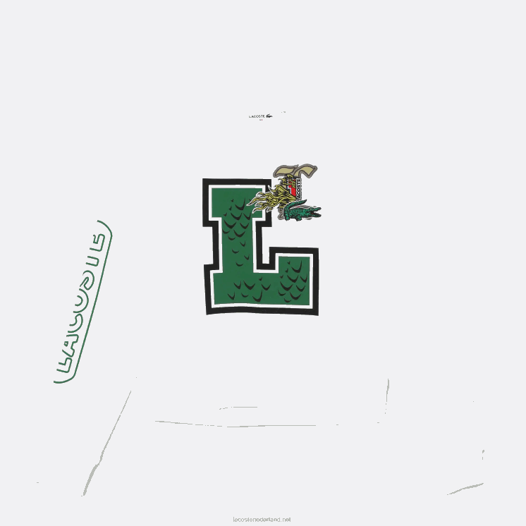 Lacoste oversized print en sweatshirt met merknaam 0828H2578 wit 001 vrouwen