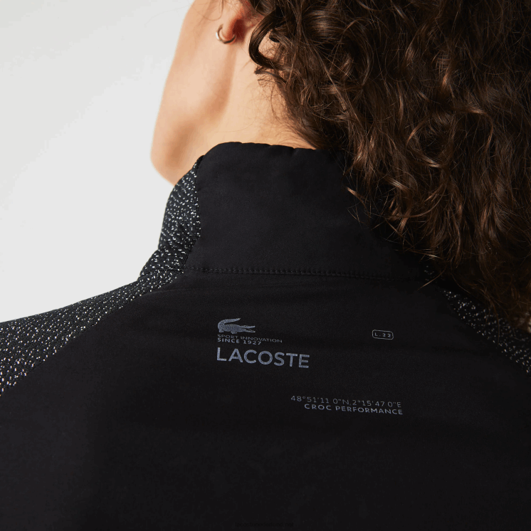 Lacoste sportief losvallend cropped colorblock sweatshirt 0828H2580 zwart c31 vrouwen