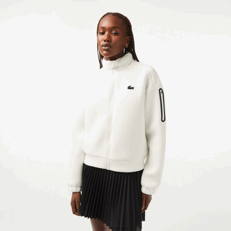 Lacoste sportief losvallend sweatshirt met rits 0828H2381 wit 70v vrouwen