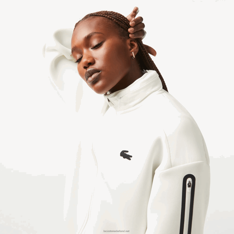 Lacoste sportief losvallend sweatshirt met rits 0828H2381 wit 70v vrouwen