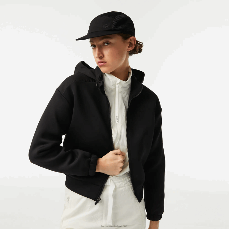 Lacoste sportief losvallend sweatshirt met rits 0828H2382 zwart 031 vrouwen