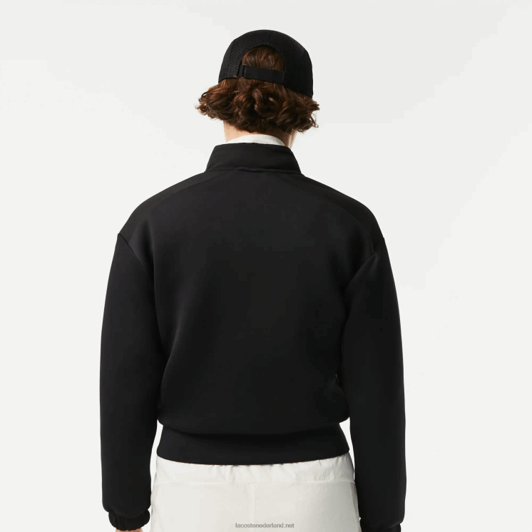 Lacoste sportief losvallend sweatshirt met rits 0828H2382 zwart 031 vrouwen