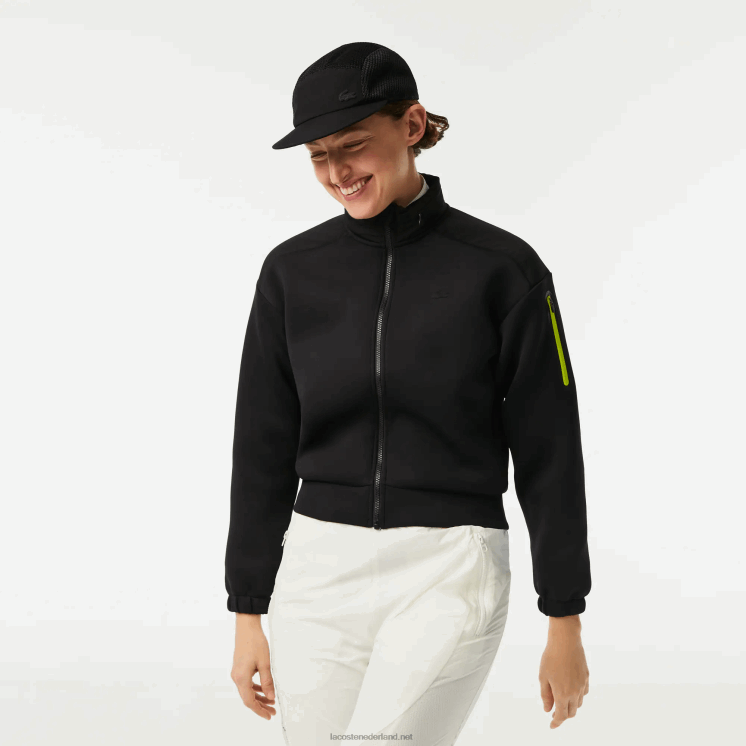 Lacoste sportief losvallend sweatshirt met rits 0828H2382 zwart 031 vrouwen