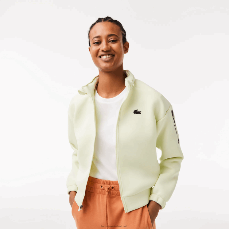 Lacoste sportief losvallend sweatshirt met rits 0828H2383 geel 6gd vrouwen