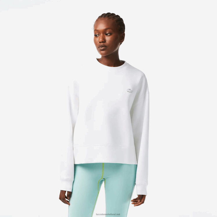 Lacoste sweatshirt met logo op de rug 0828H2390 wit 001 vrouwen
