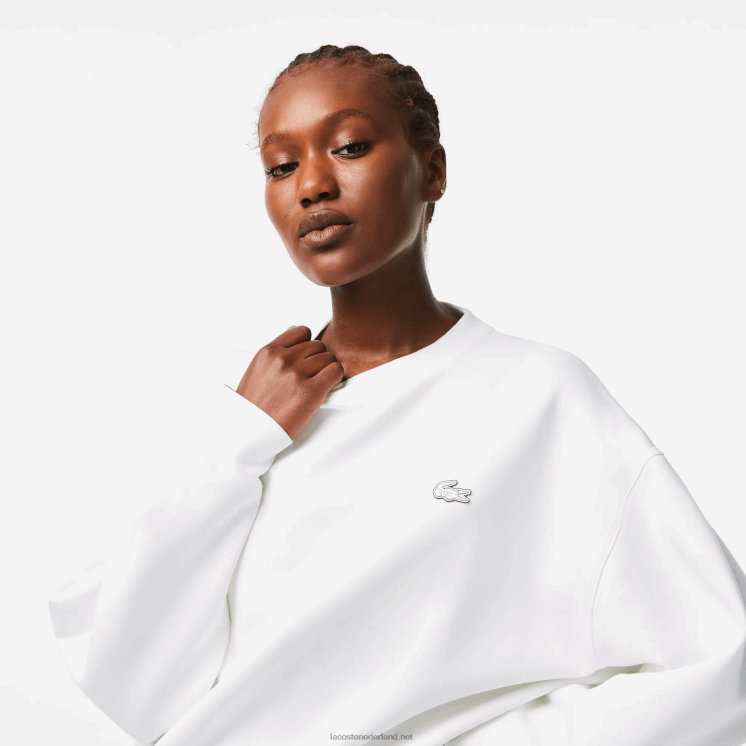 Lacoste sweatshirt met logo op de rug 0828H2390 wit 001 vrouwen