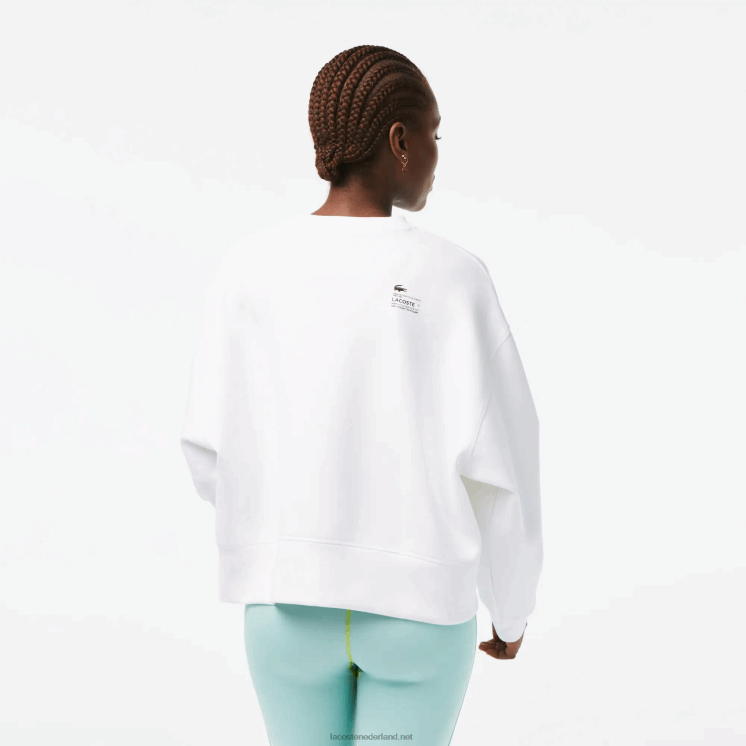 Lacoste sweatshirt met logo op de rug 0828H2390 wit 001 vrouwen