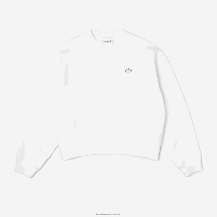 Lacoste sweatshirt met logo op de rug 0828H2390 wit 001 vrouwen