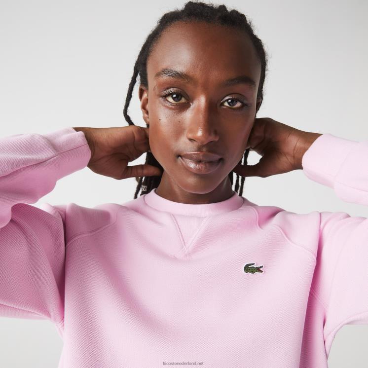 Lacoste sweatshirt met ronde hals van een katoenmix 0828H2394 roze z4h vrouwen