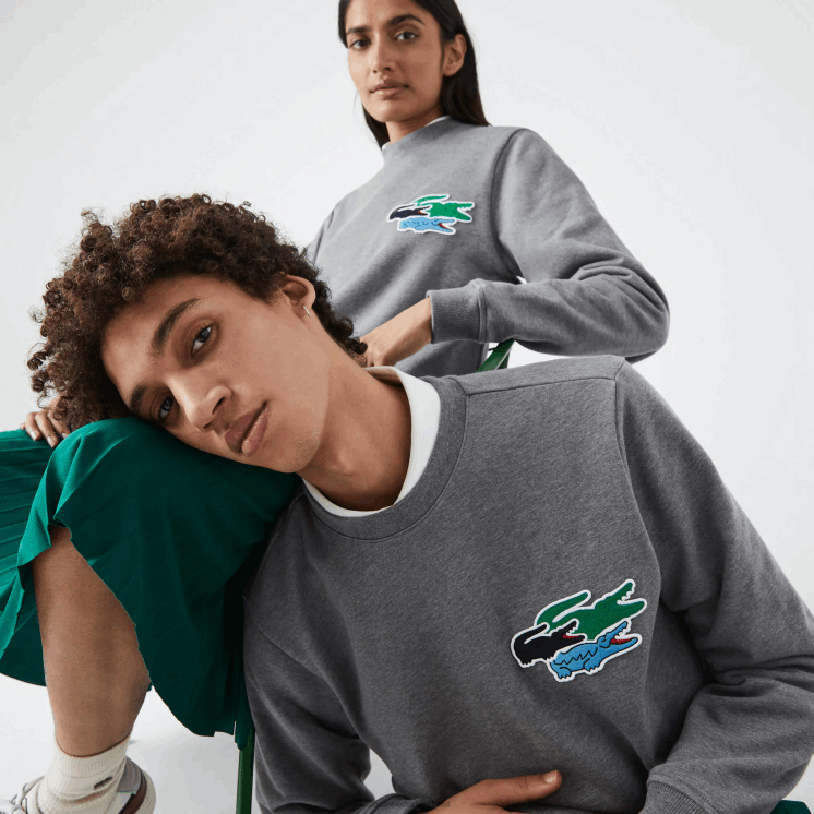 Lacoste sweatshirt van biologisch katoen met ronde hals 0828H1209 grijze chine 1vq vrouwen