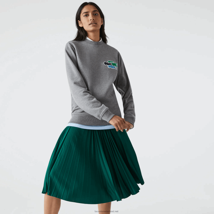 Lacoste sweatshirt van biologisch katoen met ronde hals 0828H1209 grijze chine 1vq vrouwen