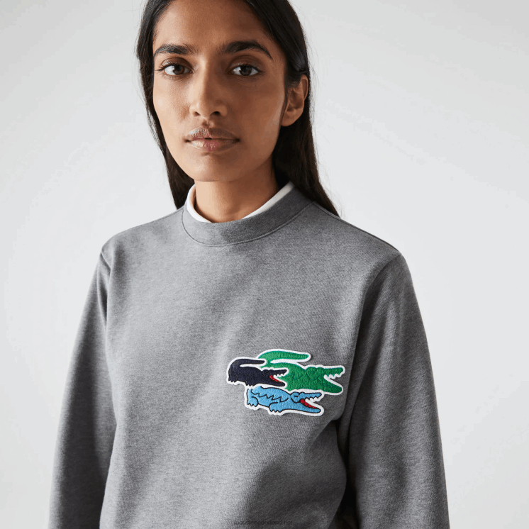 Lacoste sweatshirt van biologisch katoen met ronde hals 0828H1209 grijze chine 1vq vrouwen