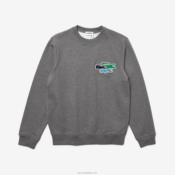 Lacoste sweatshirt van biologisch katoen met ronde hals 0828H1209 grijze chine 1vq vrouwen