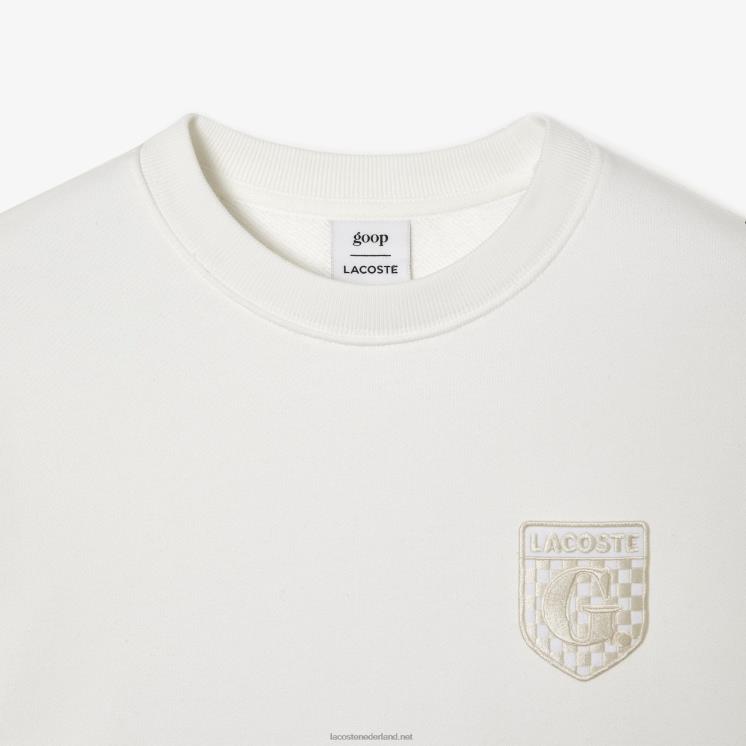 lacoste x goop sweatshirt van ongeborsteld katoenfleece 0828H2674 wit 70v vrouwen