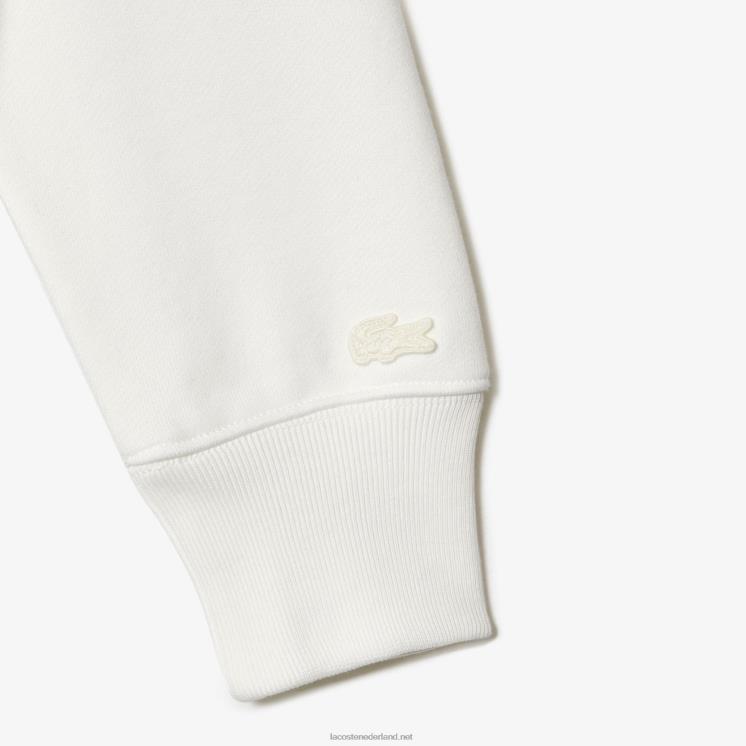 lacoste x goop sweatshirt van ongeborsteld katoenfleece 0828H2674 wit 70v vrouwen
