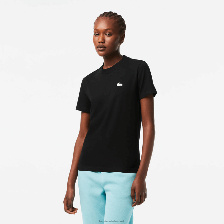 Lacoste T-shirt van biologisch katoenen jersey 0828H2542 zwart 031 vrouwen
