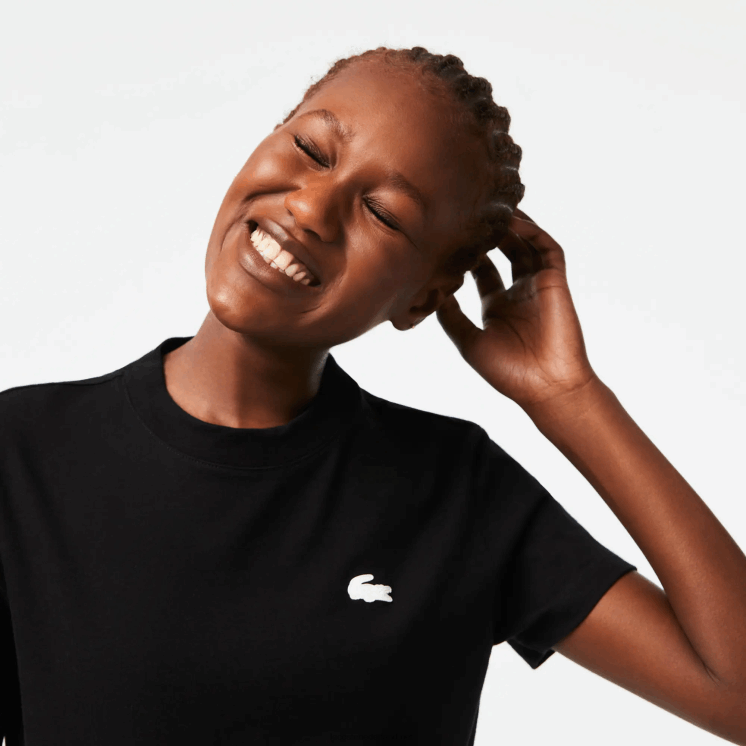 Lacoste T-shirt van biologisch katoenen jersey 0828H2542 zwart 031 vrouwen
