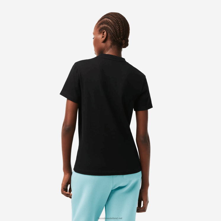 Lacoste T-shirt van biologisch katoenen jersey 0828H2542 zwart 031 vrouwen