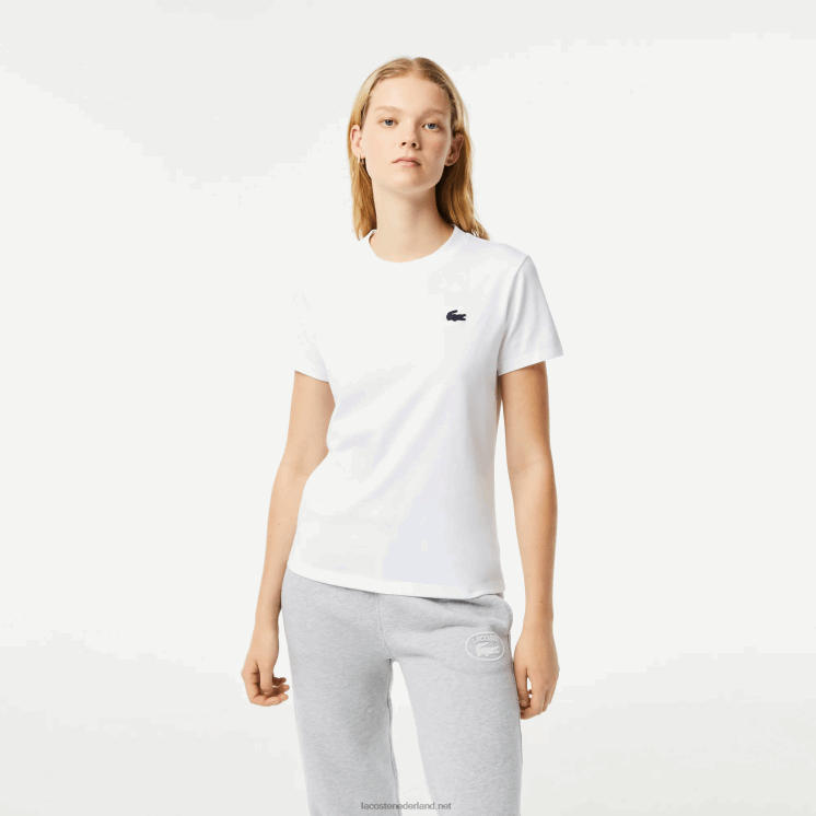 Lacoste T-shirt van biologisch katoenen jersey 0828H2543 wit 001 vrouwen