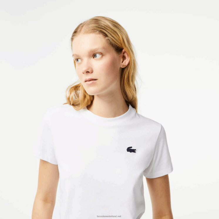 Lacoste T-shirt van biologisch katoenen jersey 0828H2543 wit 001 vrouwen
