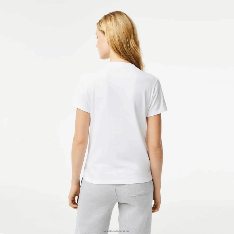Lacoste T-shirt van biologisch katoenen jersey 0828H2543 wit 001 vrouwen