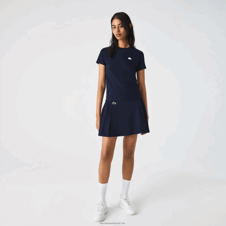 Lacoste T-shirt van biologisch katoenen jersey 0828H2544 marineblauw 166 vrouwen