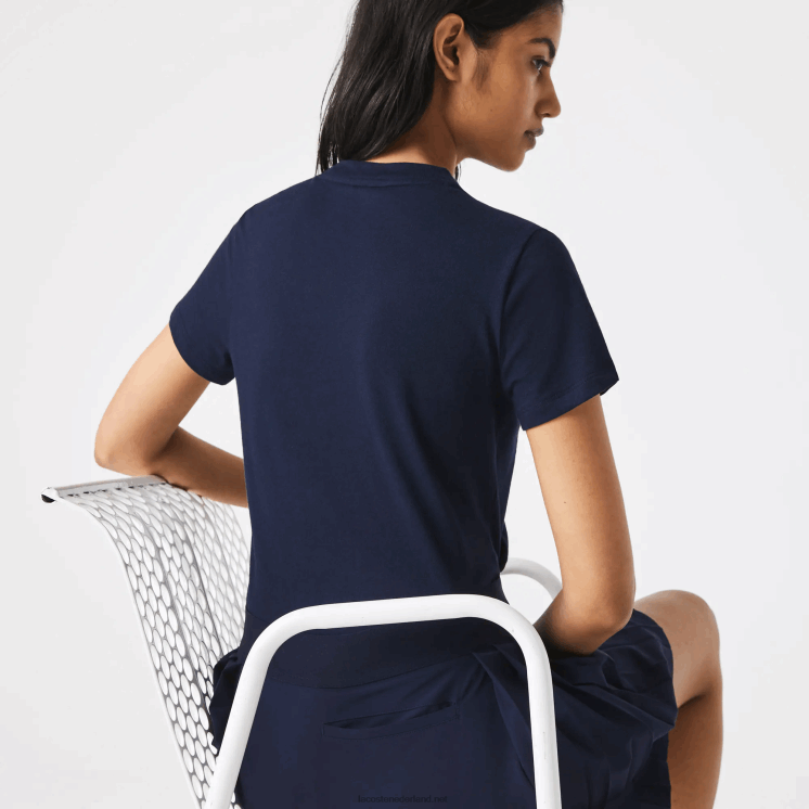 Lacoste T-shirt van biologisch katoenen jersey 0828H2544 marineblauw 166 vrouwen