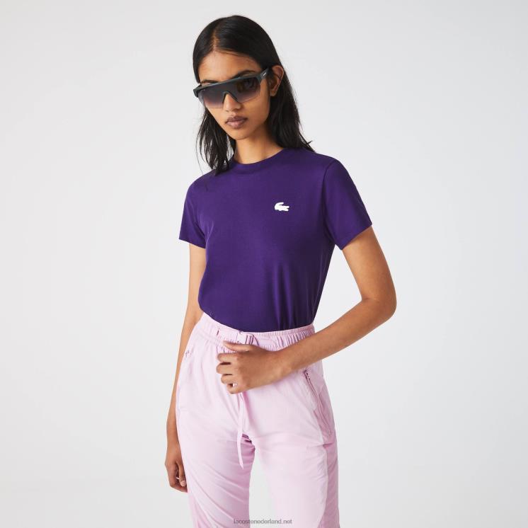 Lacoste T-shirt van biologisch katoenen jersey 0828H2545 paarse pfn vrouwen