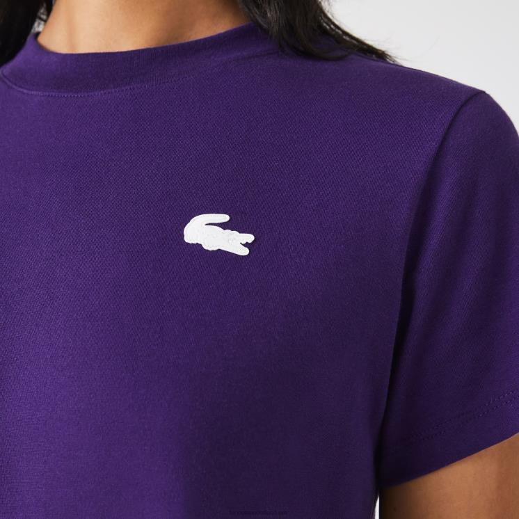 Lacoste T-shirt van biologisch katoenen jersey 0828H2545 paarse pfn vrouwen
