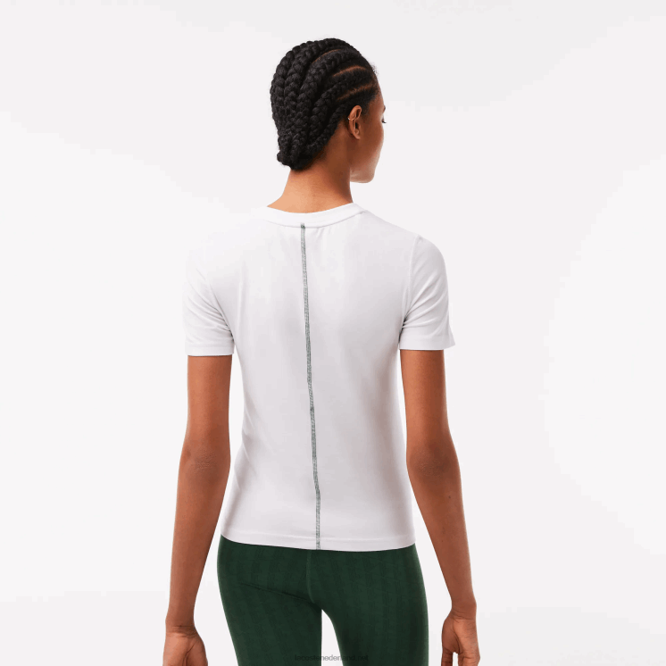 Lacoste T-shirt van katoenmix met ronde hals 0828H2563 wit 001 vrouwen