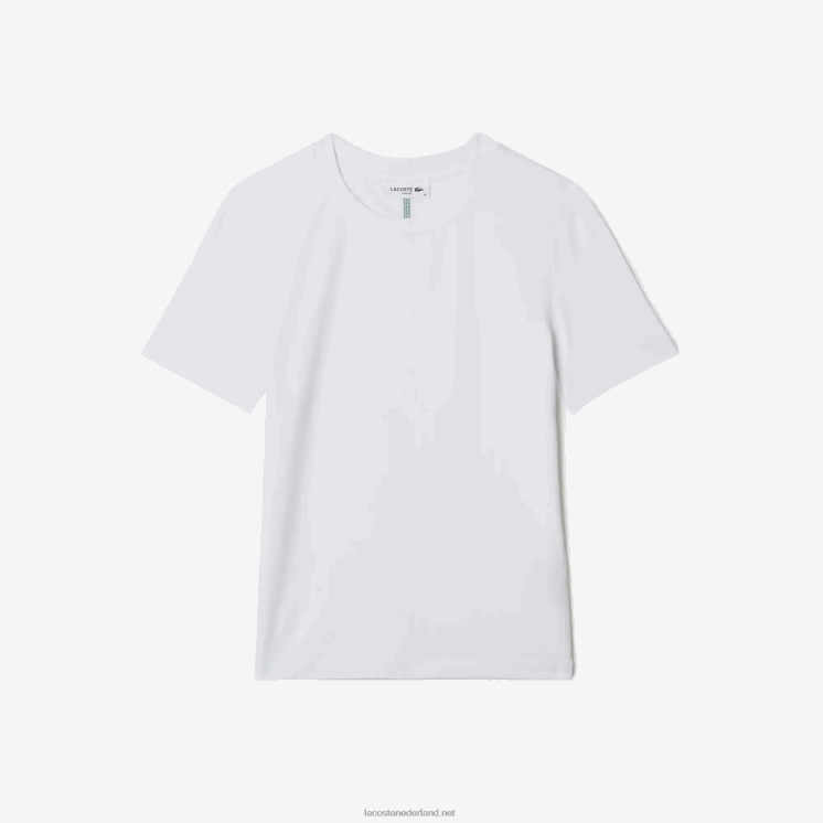 Lacoste T-shirt van katoenmix met ronde hals 0828H2563 wit 001 vrouwen