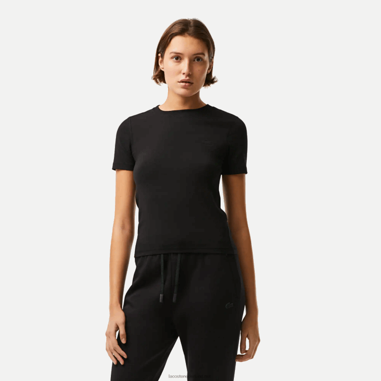 Lacoste T-shirt van katoenmix met ronde hals 0828H2566 zwart 031 vrouwen