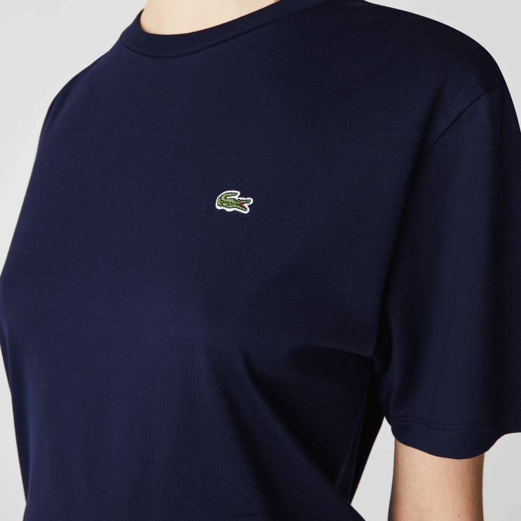 Lacoste T-shirt van premium katoen met ronde hals 0828H2589 marineblauw 166 vrouwen
