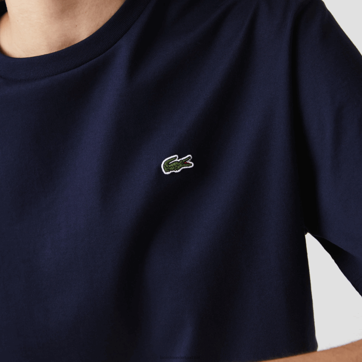 Lacoste T-shirt van premium katoen met ronde hals 0828H2589 marineblauw 166 vrouwen