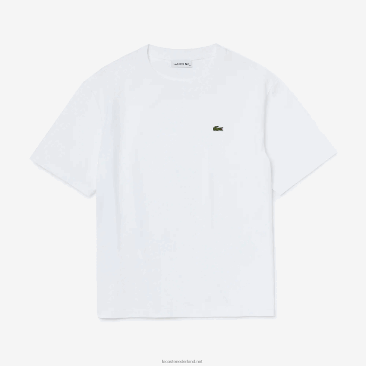 Lacoste T-shirt van premium katoen met ronde hals 0828H2590 wit 001 vrouwen