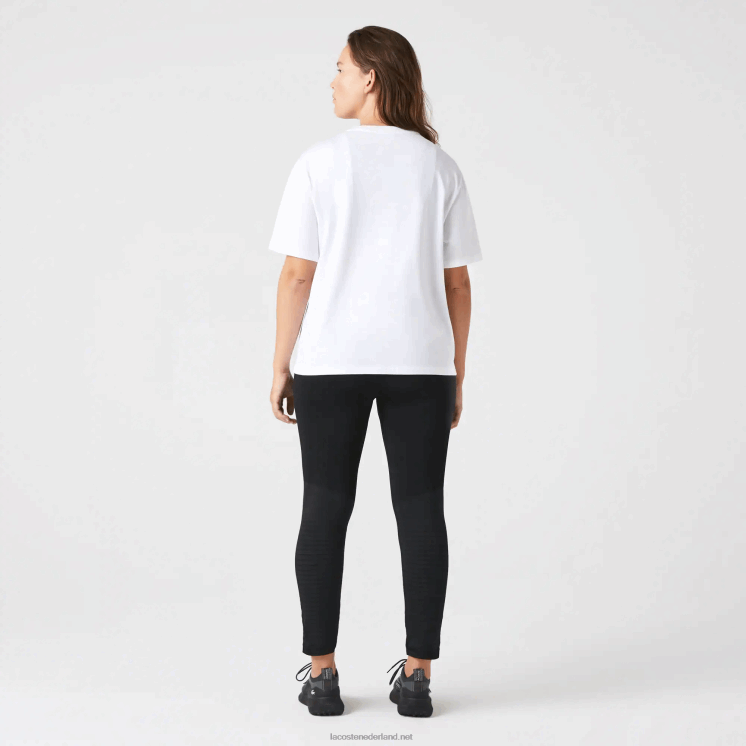 Lacoste T-shirt van premium katoen met ronde hals 0828H2590 wit 001 vrouwen