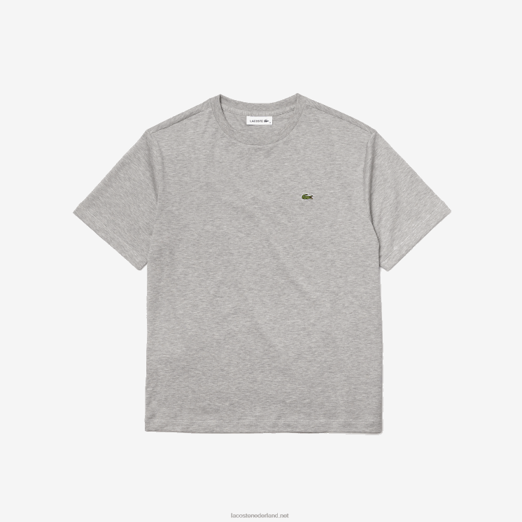 Lacoste T-shirt van premium katoen met ronde hals 0828H2591 grijze chine ca vrouwen