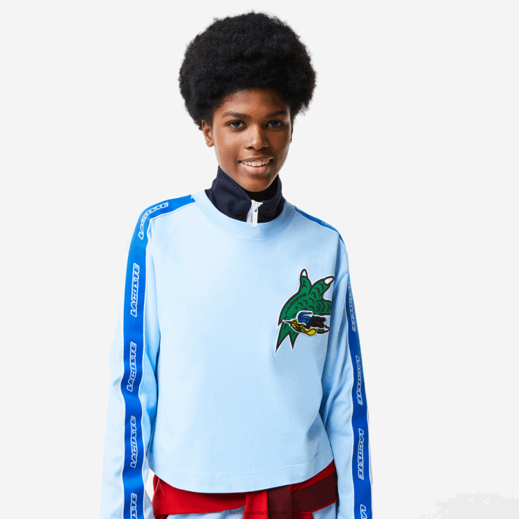 Lacoste losvallend T-shirt met bedrukte band 0828H2571 blauwe hbp vrouwen