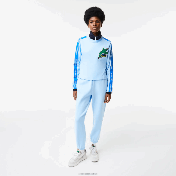 Lacoste losvallend T-shirt met bedrukte band 0828H2571 blauwe hbp vrouwen