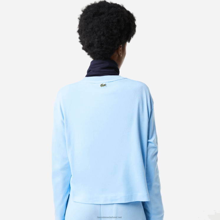 Lacoste losvallend T-shirt met bedrukte band 0828H2571 blauwe hbp vrouwen