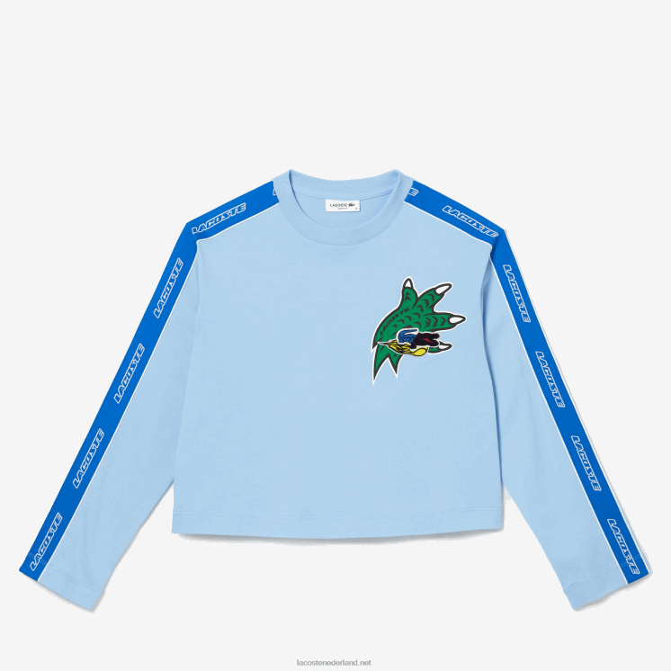 Lacoste losvallend T-shirt met bedrukte band 0828H2571 blauwe hbp vrouwen