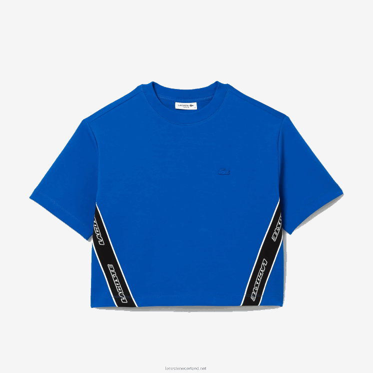 Lacoste losvallend T-shirt met bedrukte banden 0828H2546 blauw k1q vrouwen