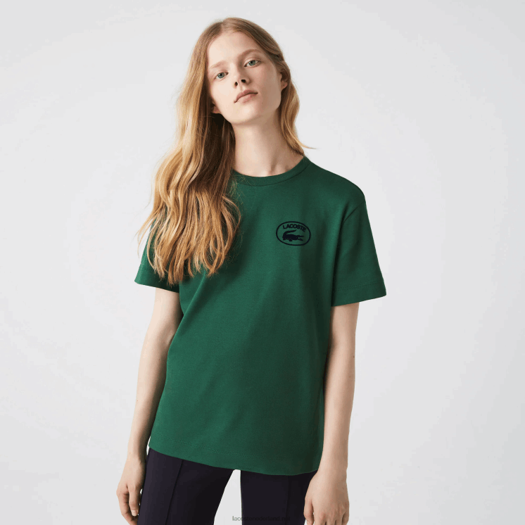 Lacoste losvallend T-shirt van biologisch katoen 0828H2608 groen 132 vrouwen