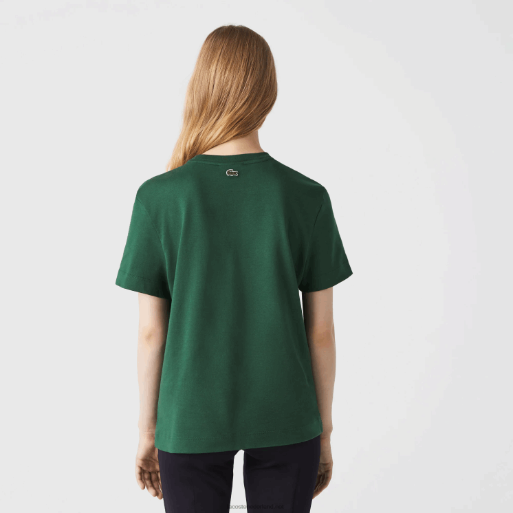 Lacoste losvallend T-shirt van biologisch katoen 0828H2608 groen 132 vrouwen