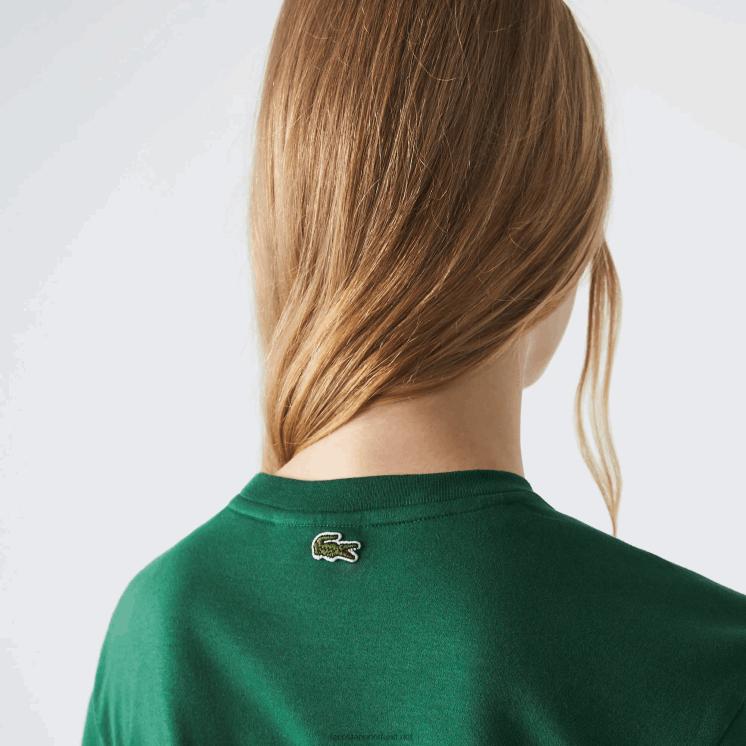 Lacoste losvallend T-shirt van biologisch katoen 0828H2608 groen 132 vrouwen