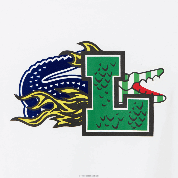 Lacoste oversized T-shirt van biologisch katoen 0828H2567 wit 001 vrouwen